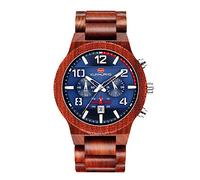 RORIOS Men Wood Watch Luminous Watches Handmade Analog Quartz Watches Multifunction Wristwatches Lightweight Nature Watches for Men