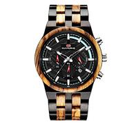 RORIOS Men Wooden Watch Luminous Watches Analog Quartz Watch Multifunction Wristwatches Natural Wood Watches for Men