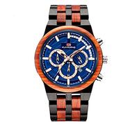 RORIOS Men Wooden Watch Luminous Watches Analog Quartz Watch Multifunction Wristwatches Natural Wood Watches for Men