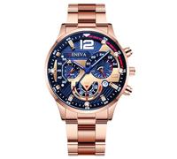 RORIOS Men's Chronograph Quartz Watch Stainless Steel Band Stylish for Daily/Work/Outdoor Rose Gold