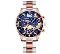 RORIOS Men's Chronograph Quartz Watch Stainless Steel Band Stylish for Daily/Work/Outdoor Rose Gold A