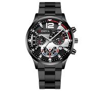 RORIOS Men's Chronograph Quartz Watch Stainless Steel Band Stylish for Daily/Work/Outdoor Silver Black