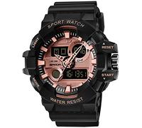 RORIOS Mens Digital Military LED Watch Multifunction Luminous Big Dial Electronic Men's Analog Sports Watch