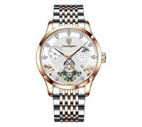 RORIOS Men's Elegant Watches Analogue Quartz Wristwatch Vintage Stainless Steel Wrist Watch Date Calendar Luminous Watch for Men White