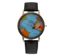 RORIOS Men's Fashion Analog Wrist Watch World Map Dial Casual Watch for Men Lightweight Metal Case with Multiple Color Options Stylish Daily Wear Black
