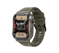 RORIOS Men's Fashion Smart Watch 110 Sports Modes Fitness Smartwatch Silicone Intelligent Wrist Watch Bluetooth Calls Heart Rate Monitoring Watches Military Green