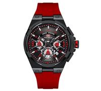 RORIOS Men's Fashion Wrist Watch Sports Silicone Wristwatch Analogue Quartz Watch Multifunctional Chronograph Watch Luminous Date Calendar Watch Red