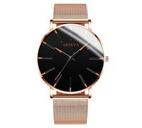 RORIOS Men's Fashionable Minimalist Watch Stylish LeatherMesh Strap Precision Quartz Movement Wristwatches Gold