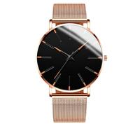 RORIOS Men's Fashionable Minimalist Watch Stylish LeatherMesh Strap Precision Quartz Movement Wristwatches Gold