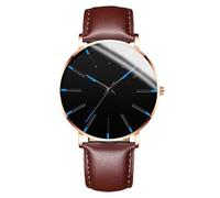 RORIOS Men's Fashionable Minimalist Watch Stylish LeatherMesh Strap Precision Quartz Movement Wristwatches Blue Gold and Brown