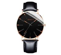 RORIOS Men's Fashionable Minimalist Watch Stylish LeatherMesh Strap Precision Quartz Movement Wristwatches Gold and Black A