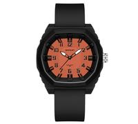 RORIOS Men's Minimalist Watches Quartz 50m Waterproof Wrist Watch Sport Luminous Wristwatch Casual Analog Watch Unisex Silicone Watch Black Orange
