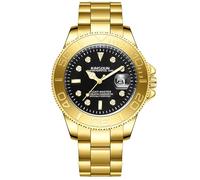 RORIOS Men's Minimalist Wristwatch Classic Stainless Steel Watch Fashion Analogue Quartz Watches Date Calendar Luminous Wrist Watch for Men Gold B