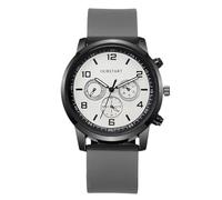 RORIOS Men's Multifunctional Sport Watch Fashion Casual Silicone Strap Wristwatch Classic Chronograph Watches for Daily & Outdoor Gray