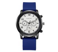 RORIOS Men's Multifunctional Sport Watch Fashion Casual Silicone Strap Wristwatch Classic Chronograph Watches for Daily & Outdoor Blue