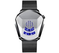 RORIOS Men's Quartz Analogue Watch Creative Watches Wrist Watches Mesh Stainless Steel Sports Watch Man Watch, Black/White, Bracelet