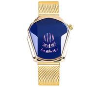 RORIOS Men's Quartz Analogue Watch Creative Watches Wrist Watches Mesh Stainless Steel Sports Watch Man Watch, Blue Gold, Bracelet