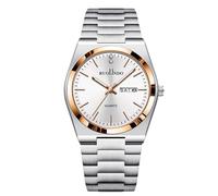 RORIOS Men's Quartz Watch Day-Date Display Stainless Steel Band Rose Gold - Silver Tone Wristwatches Business/Casual/Outdoor Watches Rose Gold White