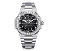 RORIOS Men's Quartz Watch Day-Date Display Stainless Steel Band Rose Gold - Silver Tone Wristwatches Business/Casual/Outdoor Watches Silver Black