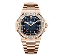 RORIOS Men's Quartz Watch Day-Date Display Stainless Steel Band Rose Gold - Silver Tone Wristwatches Business/Casual/Outdoor Watches Rose Blue
