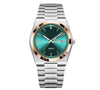 RORIOS Men's Quartz Watch Day-Date Display Stainless Steel Band Rose Gold - Silver Tone Wristwatches Business/Casual/Outdoor Watches Rose Gold Green