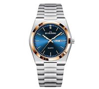 RORIOS Men's Quartz Watch Day-Date Display Stainless Steel Band Rose Gold - Silver Tone Wristwatches Business/Casual/Outdoor Watches Rose Gold Blue
