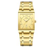 RORIOS Men's Quartz Watch Simple Square Wristwatch Business Waterproof Wrist Watch Date Calendar Luminous with Stainless Steel Strap Gold