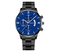 RORIOS Men's Quartz Watch Stainless Steel Band Multiple Color Options Daily Water-Resistant Lightweight Casual Daily Wear for Men Blue Black