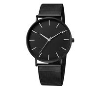 RORIOS Men's Quartz Watch Stainless Steel Mesh Band Slim Minimalist Water Resistant Multiple Color Options for Daily/Office Wear Black B