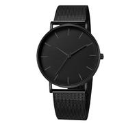 RORIOS Men's Quartz Watch Stainless Steel Mesh Band Slim Minimalist Water Resistant Multiple Color Options for Daily/Office Wear Black