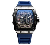 RORIOS Men's Quartz Watches Fashion Tonneau Wristwatch Luminous Analogue Watch Casual Sport Watch for Men with Date Calendar Black Blue A