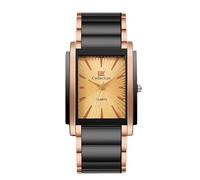 RORIOS Men's Rectangle Quartz Watch Fashion Stainless Steel Wristwatch Multi-Color Dial Dress Watches for Business Rose Gold
