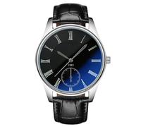 RORIOS Men's Roman Numeral Dress Watch Black Dial with Leather Strap Classic Quartz Wristwatch for Business Daily Wear for Men Black