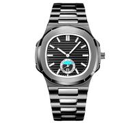 RORIOS Men's Simple Wristwatch Casual Quartz Watch Waterproof Date Calendar Wrist Watch Luminous Analogue Watch with Stainless Steel Strap Black White B