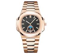 RORIOS Men's Simple Wristwatch Casual Quartz Watch Waterproof Date Calendar Wrist Watch Luminous Analogue Watch with Stainless Steel Strap Balck Rosegold