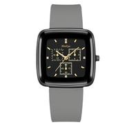 RORIOS Men's Sport Quartz Watch Multicolor Silicone Strap Square Dial Wristwatch Casual Daily Male Watches with Multiple Color Options Grey A