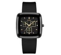 RORIOS Men's Sport Quartz Watch Multicolor Silicone Strap Square Dial Wristwatch Casual Daily Male Watches with Multiple Color Options Black A