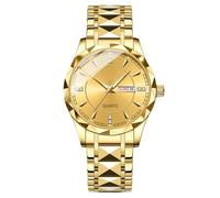 RORIOS Men's Stainless Steel Quartz Watch Premium Luminous Wristwatch with Date Display Stylish Business & Casual Timepiece Ideal Surprise for Father's Day/Birthday Gold