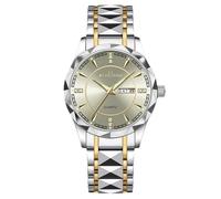 RORIOS Men's Stainless Steel Quartz Watch Premium Luminous Wristwatch with Date Display Stylish Business & Casual Timepiece Ideal Surprise for Father's Day/Birthday Beige