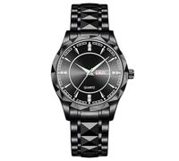 RORIOS Men's Stainless Steel Quartz Watch Premium Luminous Wristwatch with Date Display Stylish Business & Casual Timepiece Ideal Surprise for Father's Day/Birthday All Black