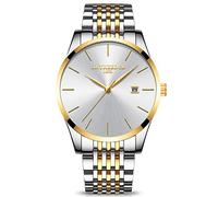 RORIOS Mens Thin Watches Business Dress Analog Quartz Stainless Steel Bracelet Day Calendar Wrist Watches