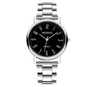 RORIOS Mens Watch Analog Quartz Single/Double/Triple Chronograph Classic Business Wristwatches Stainless Steel Band Waterproof Watch with Arabic/Roman Numerals Black