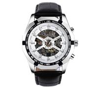RORIOS Mens Watch Automatic Mechanical Watches Luminous Wrist Watches with Leather Strap Self-Winding Wrist Watch