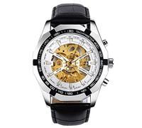 RORIOS Mens Watch Automatic Mechanical Watches Luminous Wrist Watches with Leather Strap Self-Winding Wrist Watch