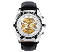 RORIOS Mens Watch Automatic Mechanical Watches Luminous Wrist Watches with Leather Strap Self-Winding Wrist Watch