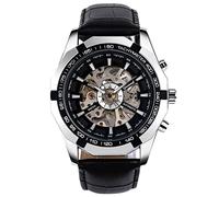 RORIOS Mens Watch Automatic Mechanical Watches Luminous Wrist Watches with Leather Strap Self-Winding Wrist Watch