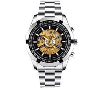 RORIOS Mens Watch Automatic Mechanical Watches Luminous Wrist Watches with Stainless Steel Strap Self-Winding Wrist Watch