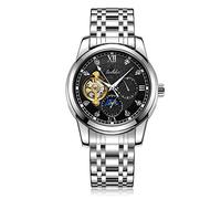 RORIOS Mens Watch for Men Luminous Watch Automatic Mechanical Watch with Stainless Steel Strap Tourbillon Waterproof Wrist Watches