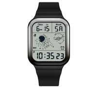 RORIOS Men's Watch Square Electronic Wrist Watch Multifunctional Digital Wristwatch 50M Waterproof Watch Utral Large HD Display Watch for Boy Rubber Strap Black B