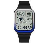 RORIOS Men's Watch Square Electronic Wrist Watch Multifunctional Digital Wristwatch 50M Waterproof Watch Utral Large HD Display Watch for Boy Rubber Strap Black Blue